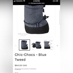 Sherpa Canada Chic-Chocs - Blue Tweed baby boots in Size 6-12M